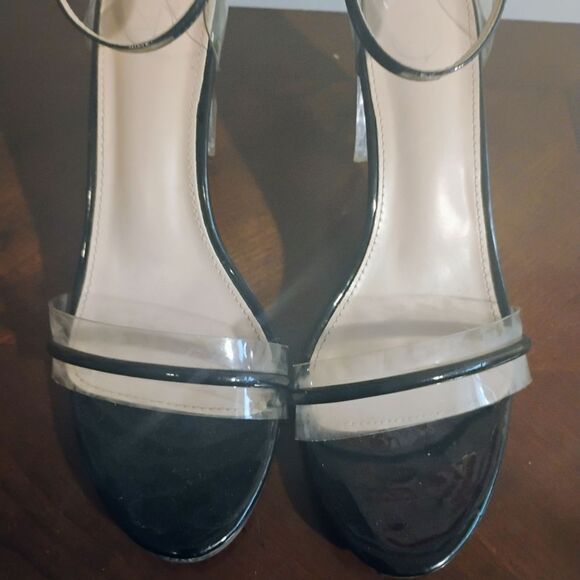 Elegant Black and Clear Women's Heels - Picture 7 of 10